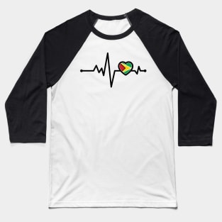 Guyana Heart Monitor Baseball T-Shirt